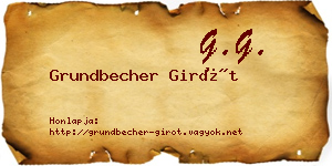 Grundbecher Girót névjegykártya